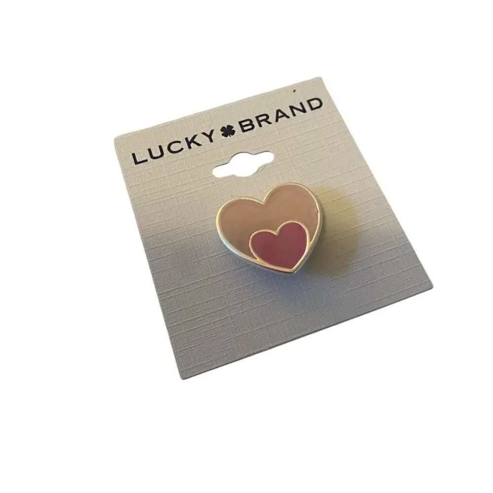 Pretty Two-Tone Pink & MatteāSilverāHeartāPin. - Picture 2 of 5